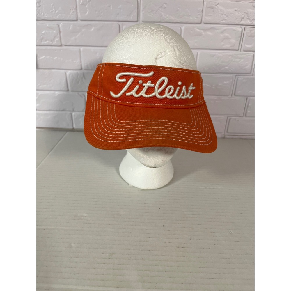 Titleist Golf Visor Mens OSFA Orange Pro V1 Embroidered Adjustable Hat